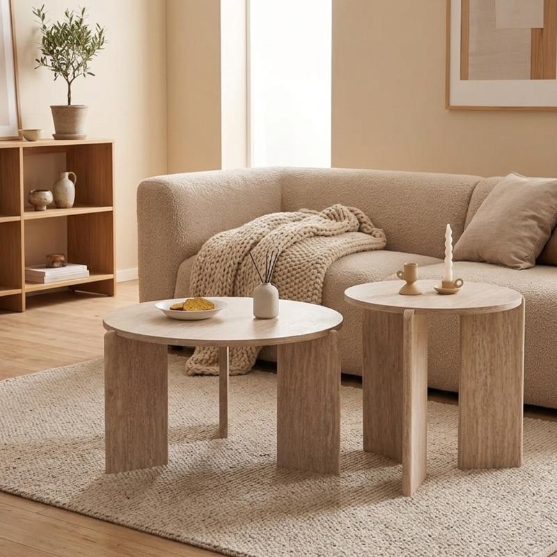 Tables basses gigognes effet bois