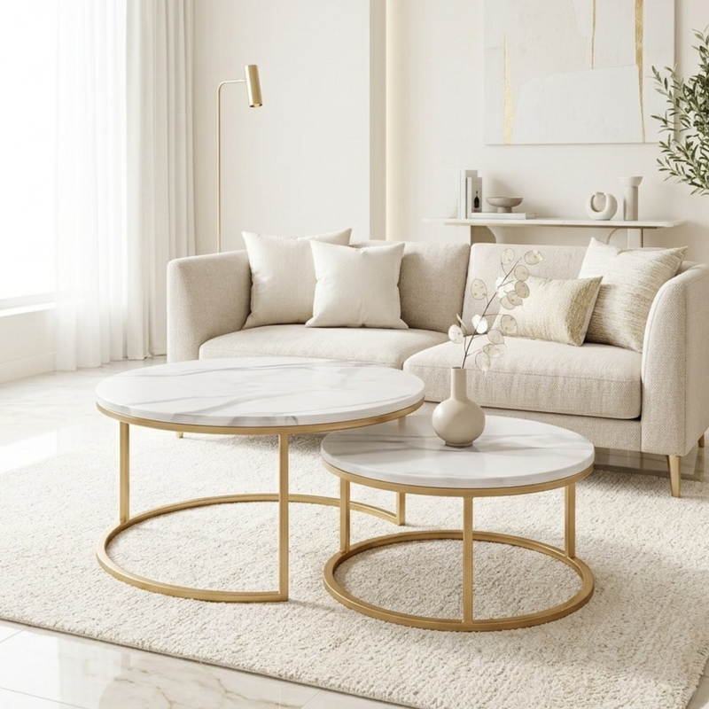 Tables basses gigognes effet marbre