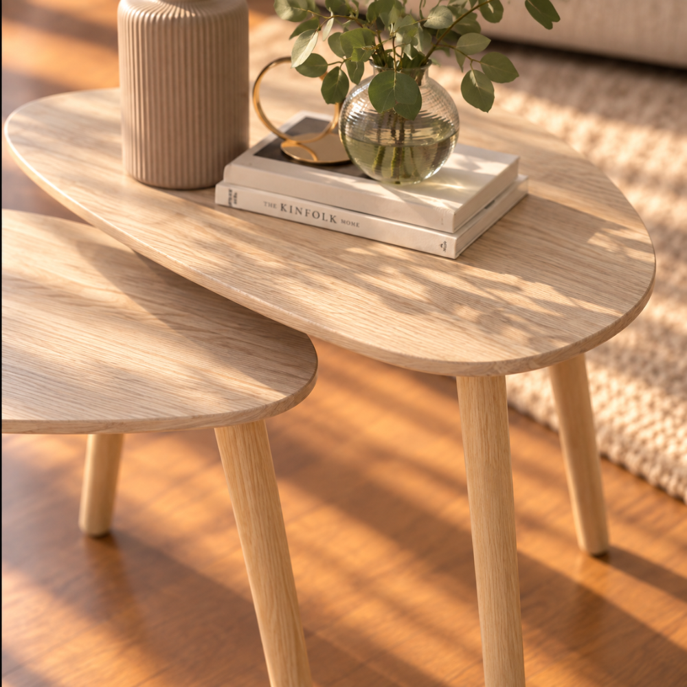 Table basse gigogne bois clair