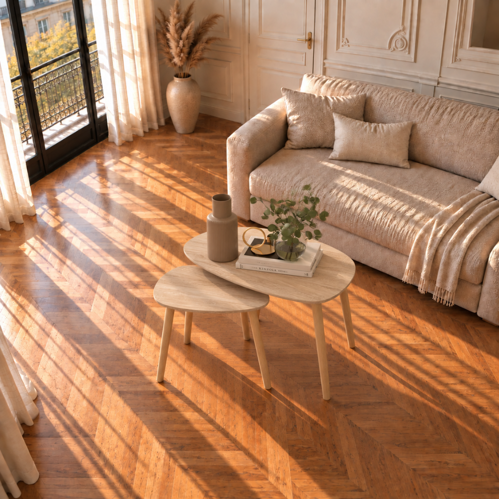 Table basse gigogne bois clair