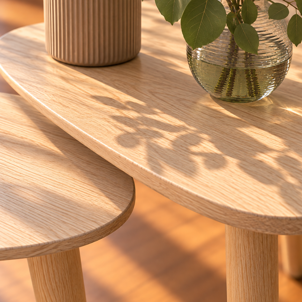 Table basse gigogne bois clair