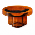 Table basse en verre ronde faite main — design nordique coloré