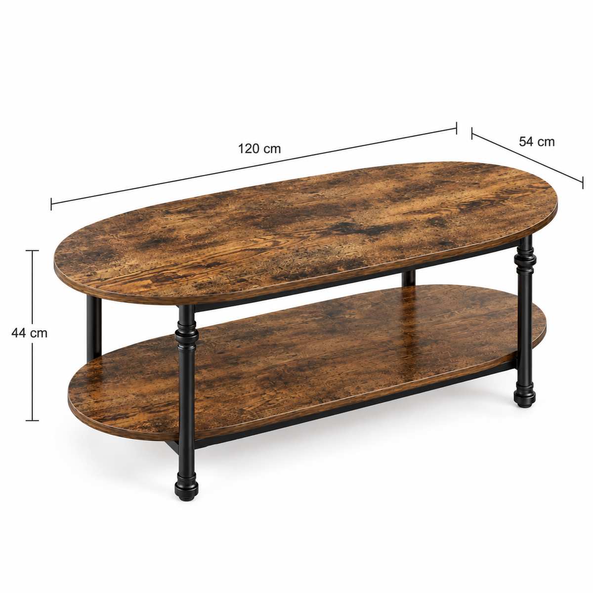Dimensions de Table basse bois ovale