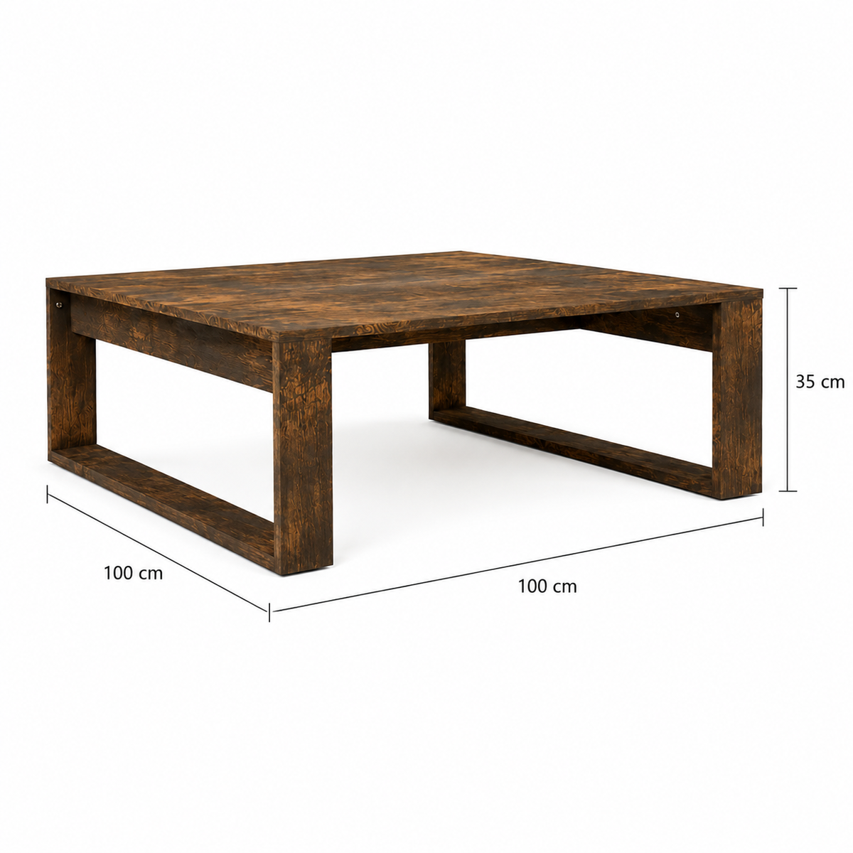 Dimensions de Table basse bois chêne fumé