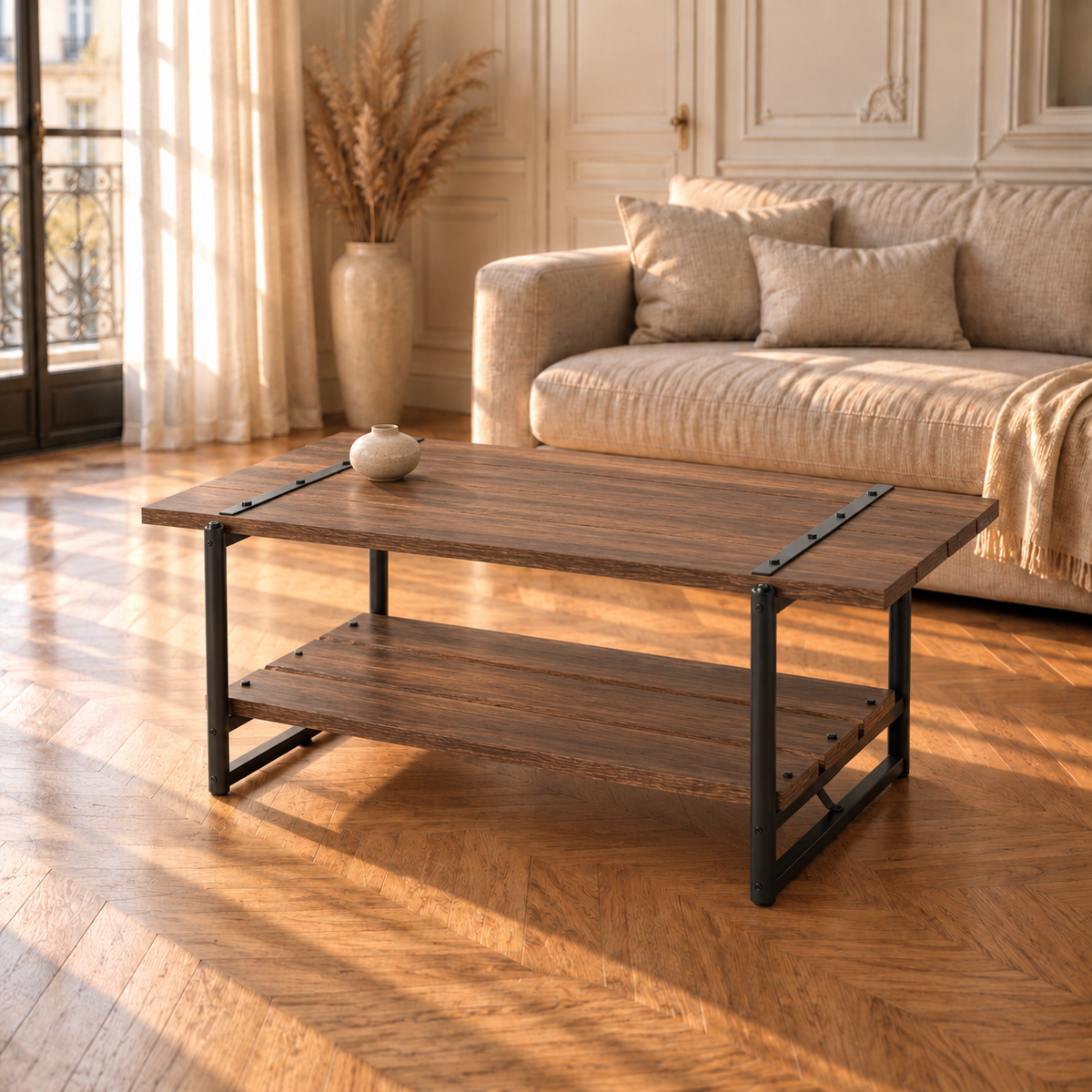 Table basse bois style ferme