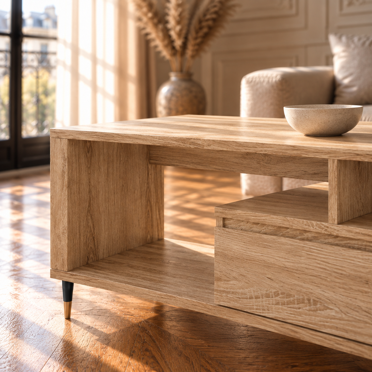 Table basse bois chêne Sonoma rectangulaire