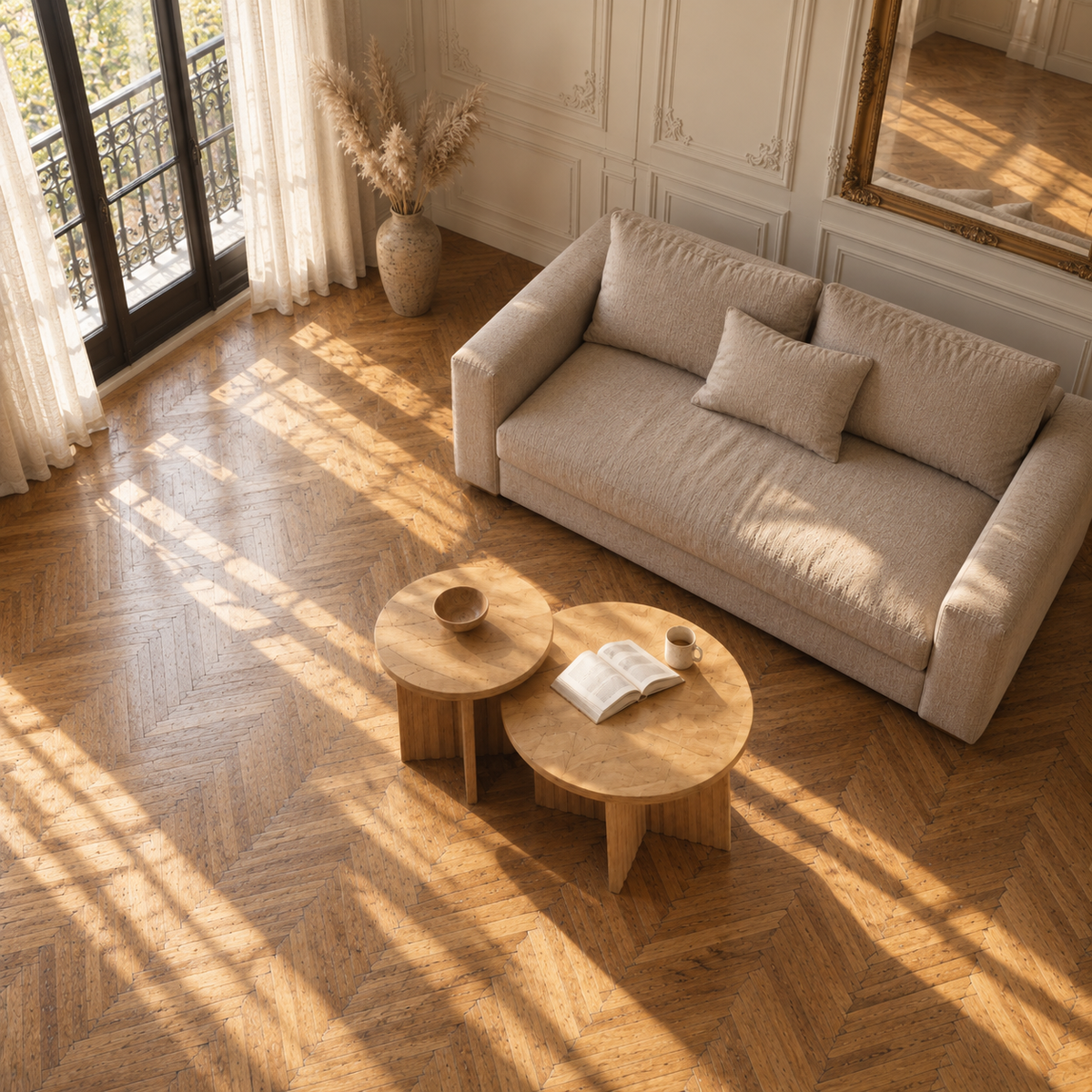 Table basse gigogne bois ronde