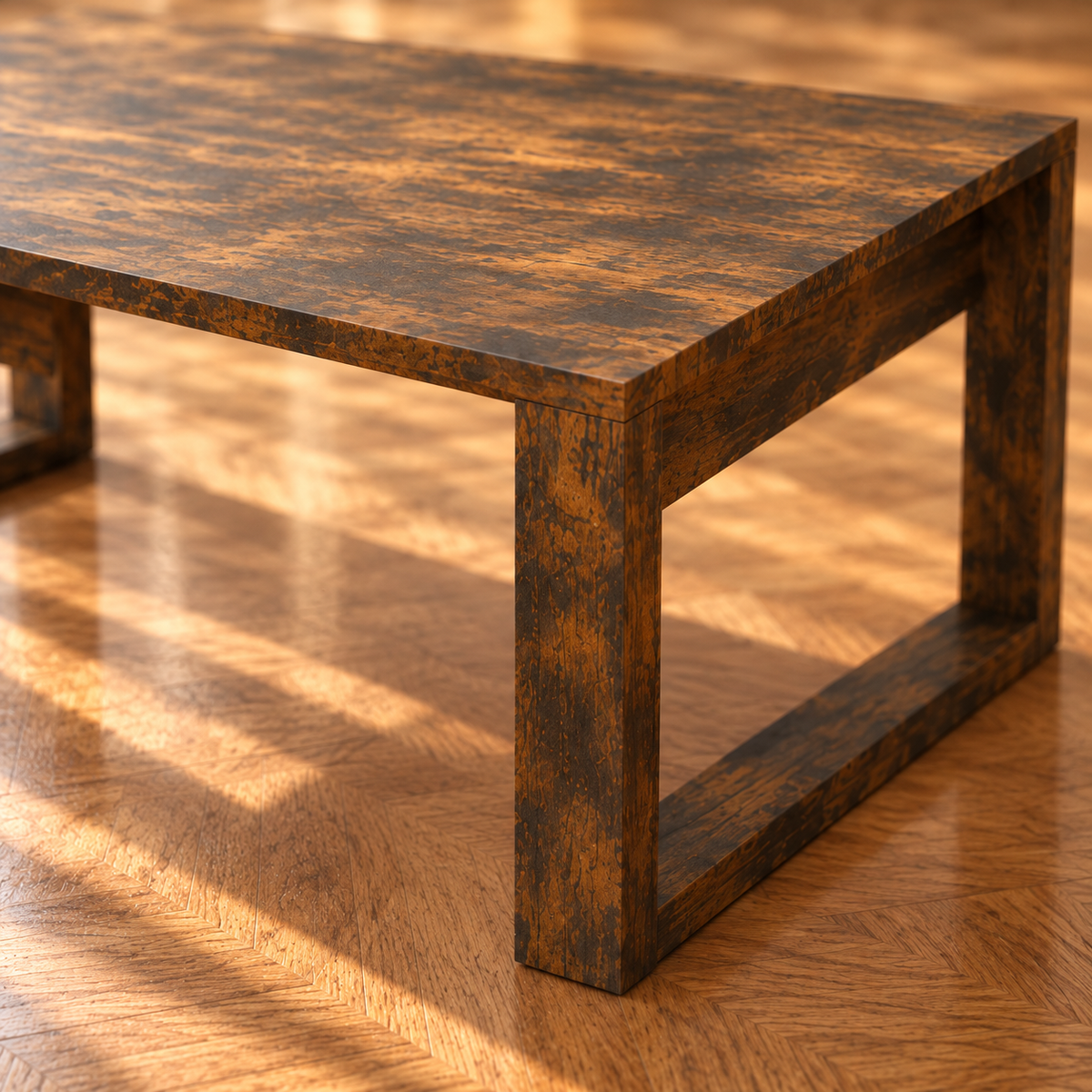 Table basse bois chêne fumé