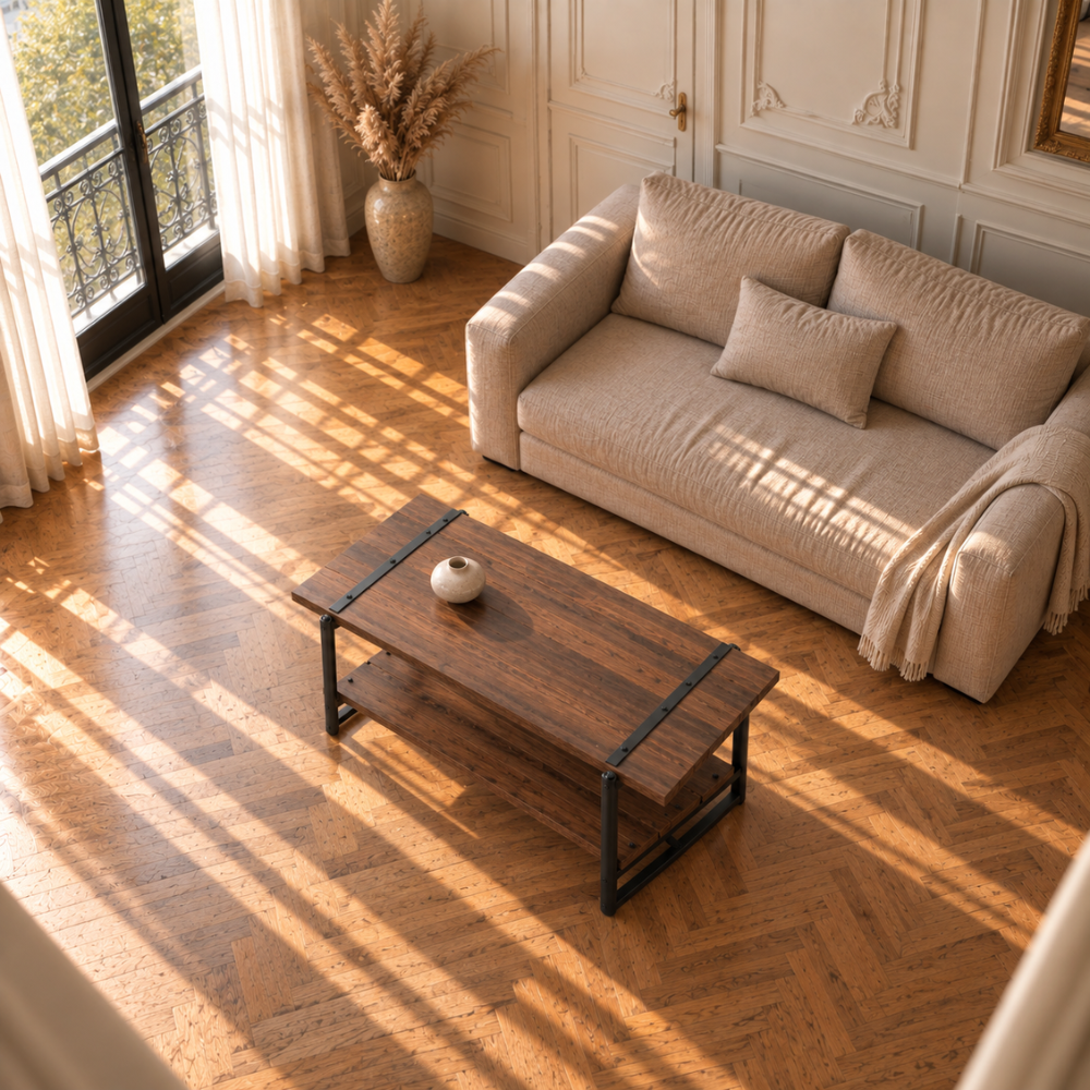 Table basse bois style ferme
