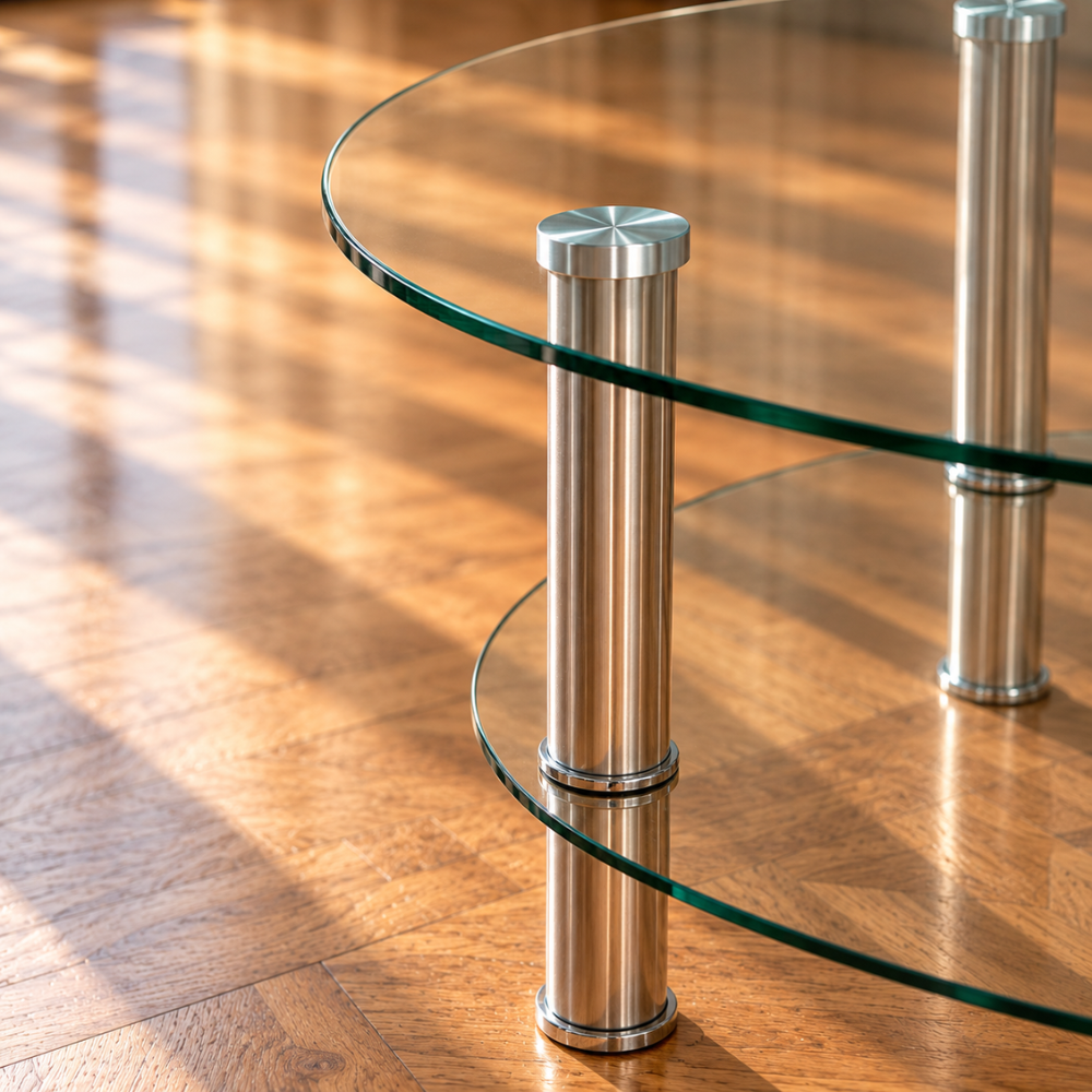 Table basse en verre ronde