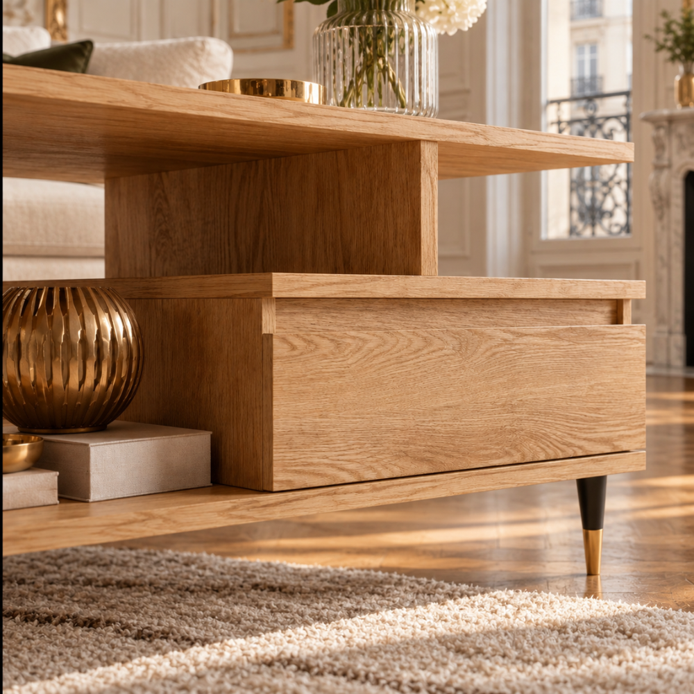 Table basse bois chêne Sonoma rectangulaire