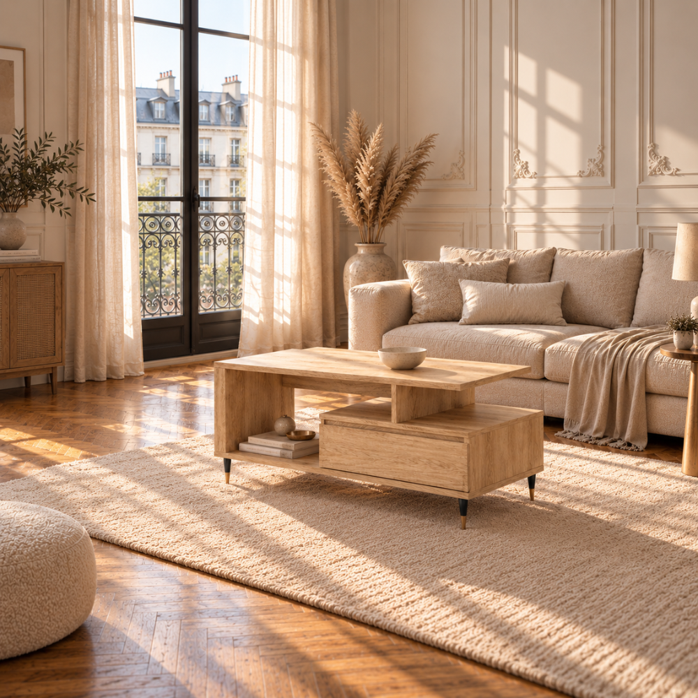 Table basse bois chêne Sonoma rectangulaire