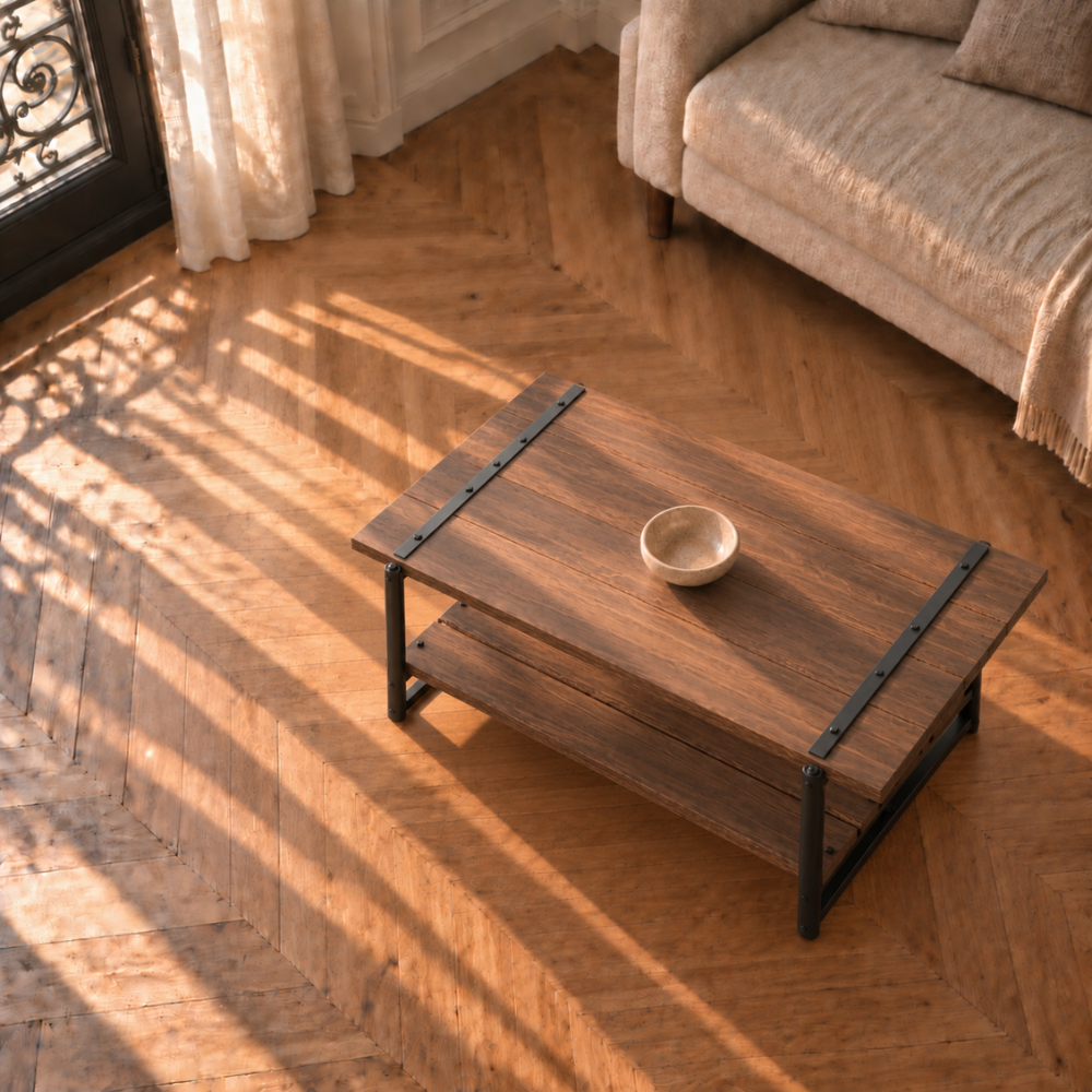 Table basse bois style ferme