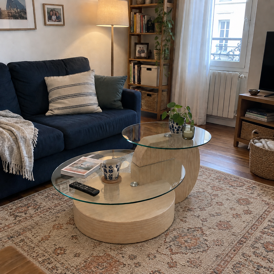 Table basse Studio Salon dans le salon d'une cliente